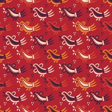 Flying pigeons pattern Stock Illustration