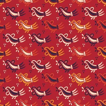 Flying pigeons seamless vector pattern Stock Illustration