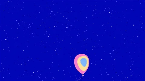 Flying pink balloon. 3d render, 3d video. Video stock 205455219