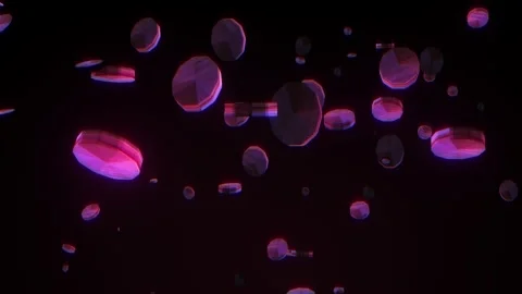 Flying pink circle Metallic Motion space Stock Footage 166016190