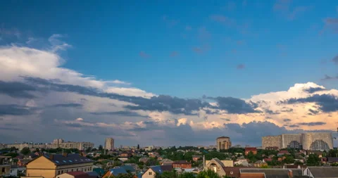 Flying pink clouds at sunset Stock Footage 111424986