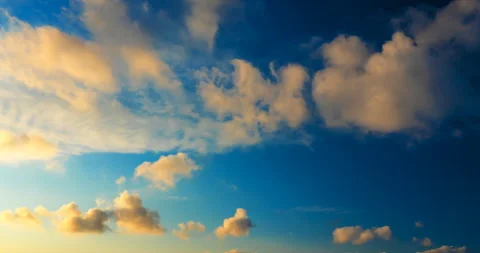 Flying pink clouds at sunset Stock Footage 128120694