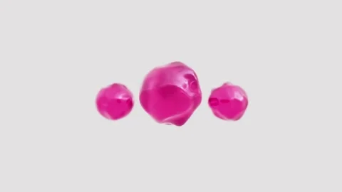 Flying pink drops on white background, seamless looping Stock Footage 308809608