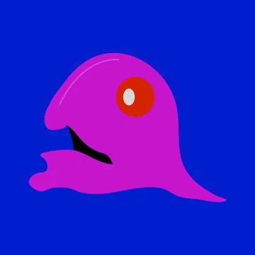Flying pink ghost monster Stock Illustration