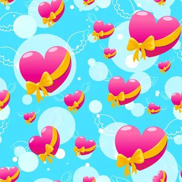 Flying pink hearts Stock-Illustration