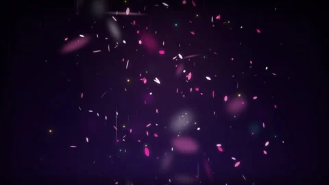 Flying Pink Sakura Petals Particles and Bokeh Glare Seamless Video Stock Footage 340621034