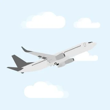 Flying plane back view Stock Illustration