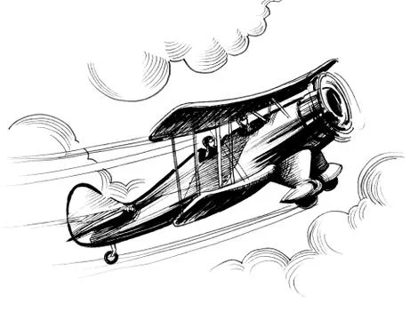Flying plane Illustrazione stock