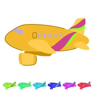 Flying plane toy vector cartoon graphic Stock Illustration