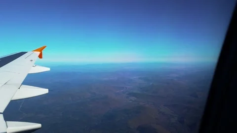 Flying by plane. View from the window Stock-Footage 188146656