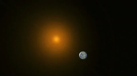 Flying to a planet with Sun - Flug zu einem Planeten mit Sonne HD Stock Footage 35995899