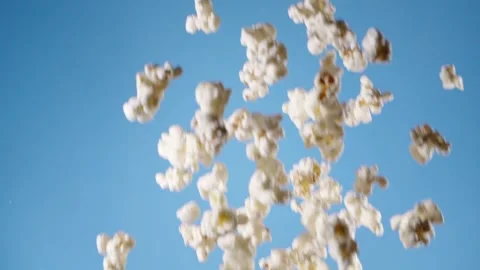 Flying popcorn Stock Footage 130876364