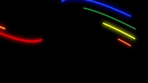 Flying pride beams of colour on black Stock Footage 340038366