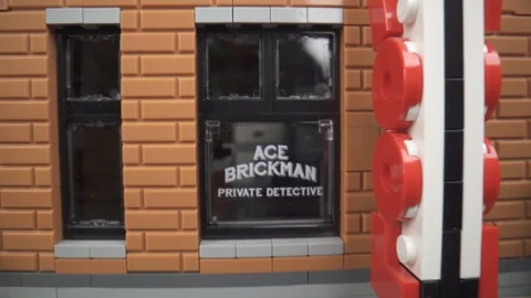 Flying with probe lens through lego houses Stock Footage 124016854