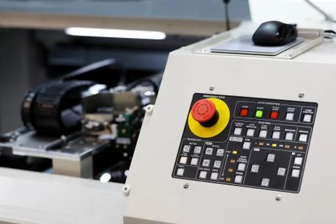 Flying probe tester with a control panel Stock Photos