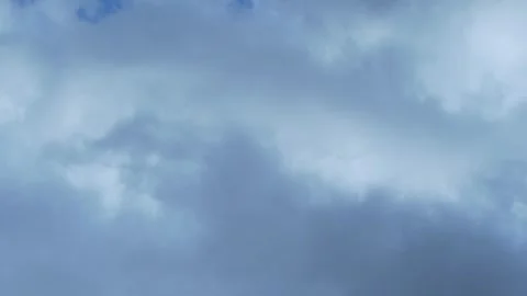 Flying Puffy White Clouds in Blue Sky Airplane Window View, Aerial View, Time La Stock Footage 243080612