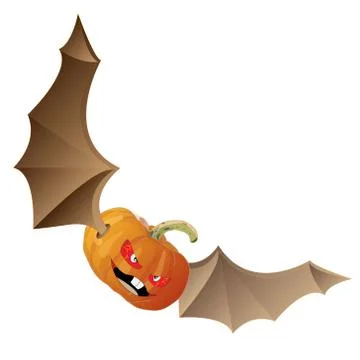 Flying pumpkin Stock Illustration