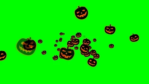 Flying pumpkin – seamless loop, 4K, green screen Stock Footage 79738096