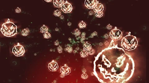 Flying Pumpkins on camera seamless loop Alpha channel ! Stock Footage 114600925