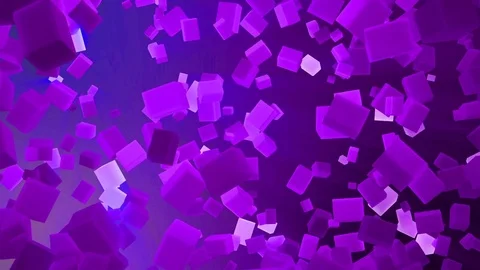 Flying purple rectangular 3d shape. computer graphics Stock Footage 82881190