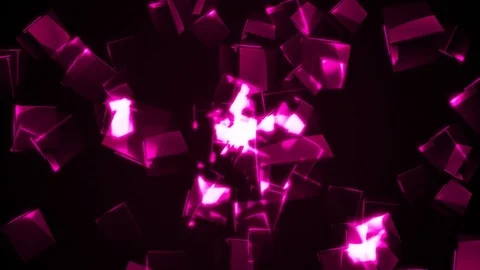 Flying purple rectangular cubes Stock Footage 82484029