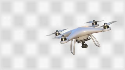 Flying quadcopter - 3d render looped with alpha channel. Stock Footage 167536146