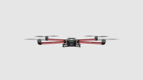Flying quadcopter drone with integrated camera system Stock Footage 328124843