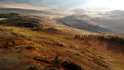 Flying on a quadrocopter over the steppe, the road Stock Footage 160366254