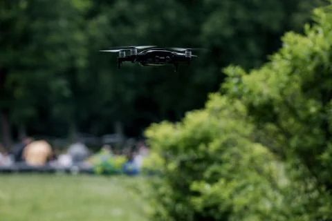 Flying quadrocopter Stock Photos