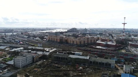 Flying a Quadrocopter With a view of Peter. Aerial View. Quadrotor Filming  Stock Footage 101434763