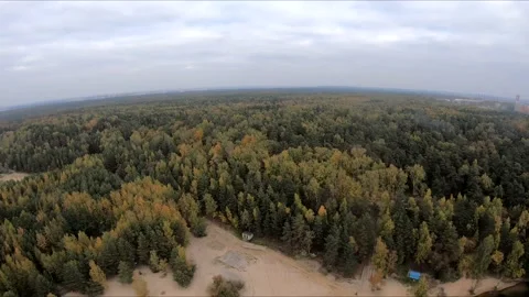 Flying on a quarry white sand forest Stockbeeldmateriaal 167069281
