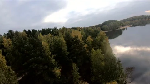 Flying on a quarry white sand forest Stock Footage 167196955