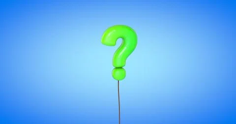 Flying Question Mark Green Stock Illustration