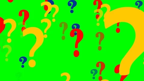 Flying question mark on green screen. Stock Footage 85398959