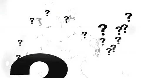 Flying questionmarks with cool reflections Stock Footage 305595