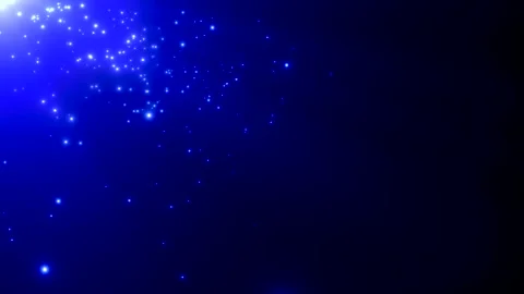 Flying random blue stars and space dust in black galaxy Stock Footage 233129201
