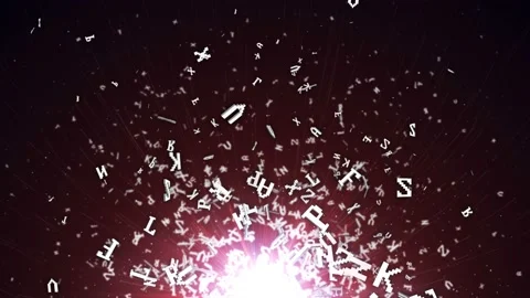 Flying Random Letters Animation, Technology Code, Background, Rendering, Loop, 4 Video stock 154252485