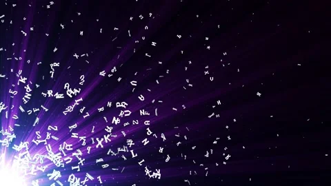Flying Random Letters Animation, Technology Code, Background, Rendering, Loop Video stock 212295270