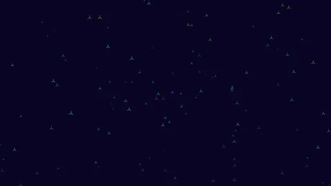 Flying random rainbow confetti in night sky Stock Footage 233279715