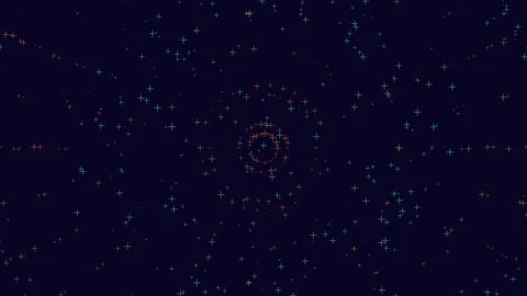 Flying random rainbow crosses in night sky Stock-Footage 233280007