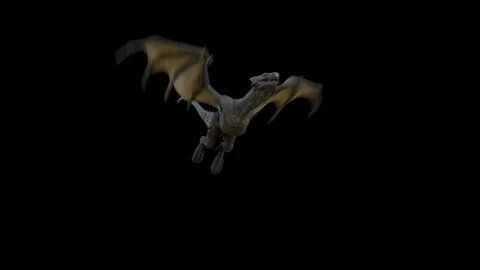 Flying Realistic Dragon. Stock Footage