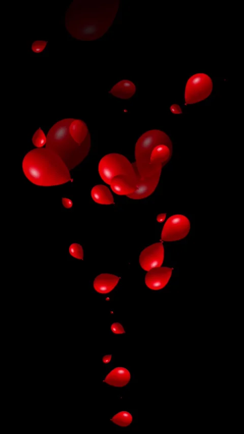 Flying Red Balloons in the Sky Stock Footage 317013482