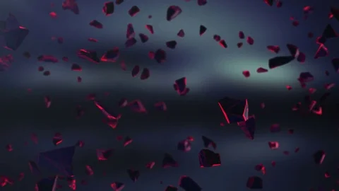 Flying red broken stones Stock Footage 74472926