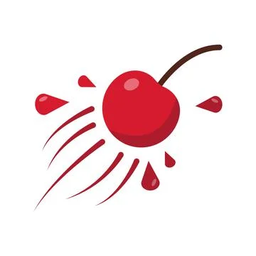 Flying red cherry vector illustration Stock-Illustration