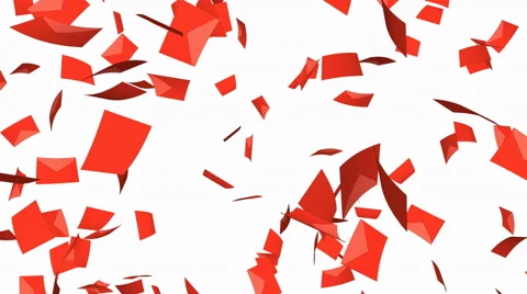 Flying red envelopes - seamless loop, alpha Video stock 48983252