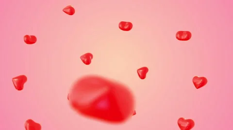 Flying red heart on gradient background Stock Footage 58086907