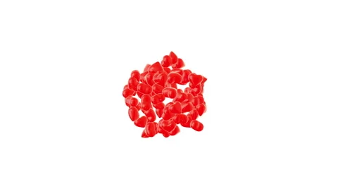 Flying red heart on white background Stock Footage 58086844