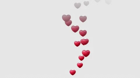 Flying Red Hearts Animation. Alpha Channel. Social Media Concept. 4K Stock Footage 196219395