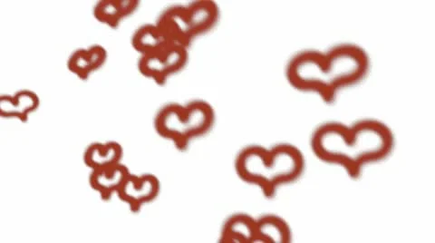 Flying up red hearts Video stock 10590607