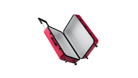 Flying red opening suitcase mock up 库存插图